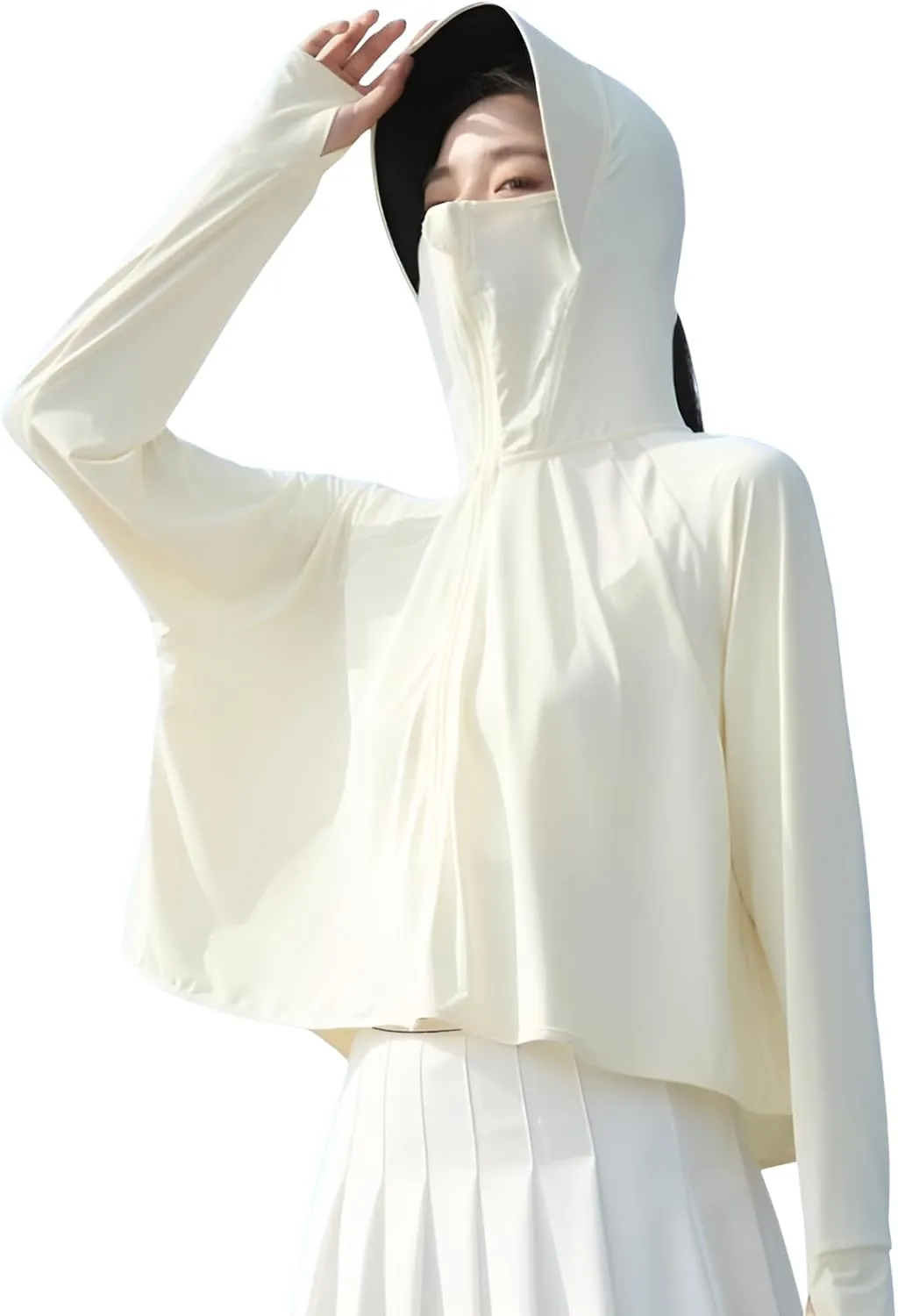 lilaBelle]【UV ive Windbrker Women SPF50  ion Jaet with Ventilated Hood，-Wiing Ouoor Skin Coat，Litweit Brthable Shirt for Bch/Garden/Daily Use，S-XXL Sizes