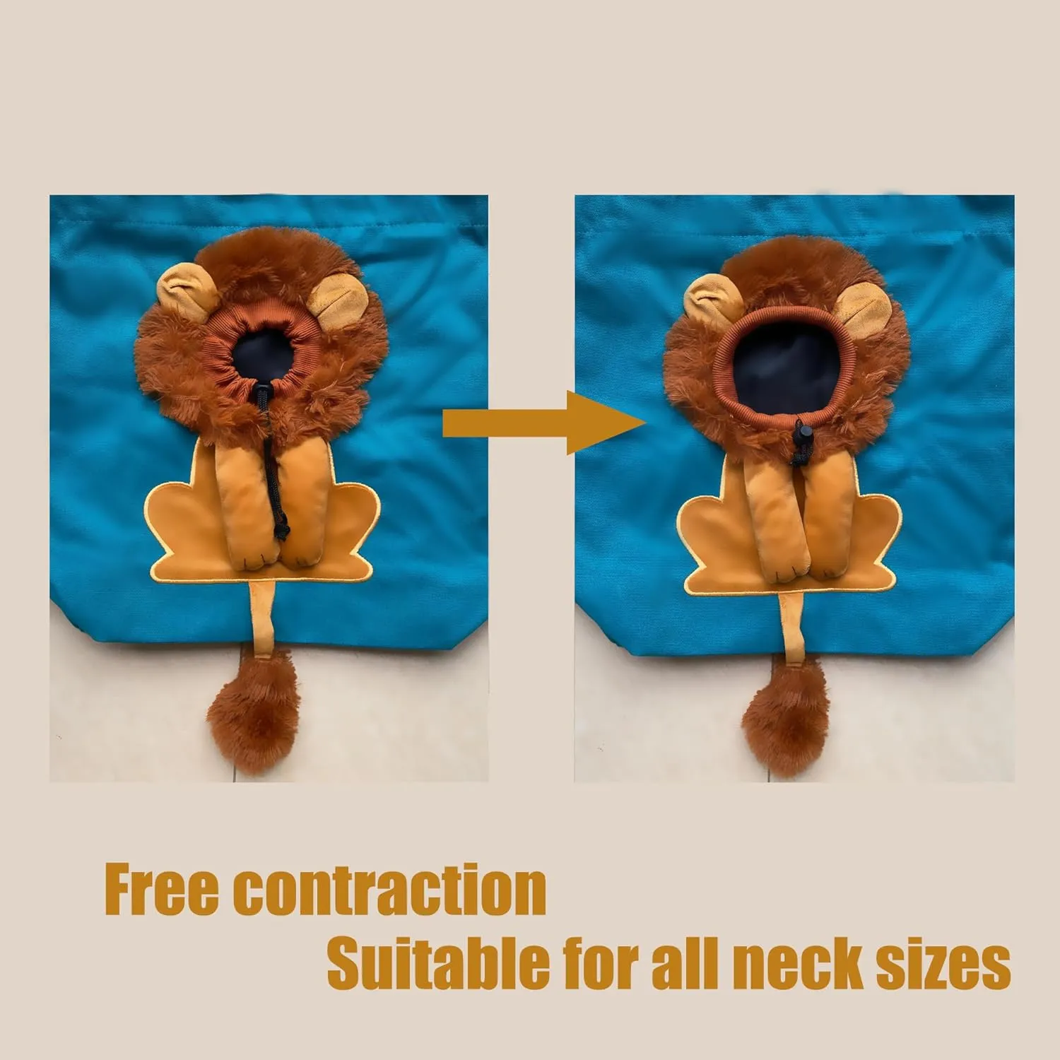 Lion-Shaped Show Head Pet Canvas Shaped Shoulder Bag，Pet Out Bag, Outcrop, Pet Out Shoulder Bag. (Lake Blue-Large)