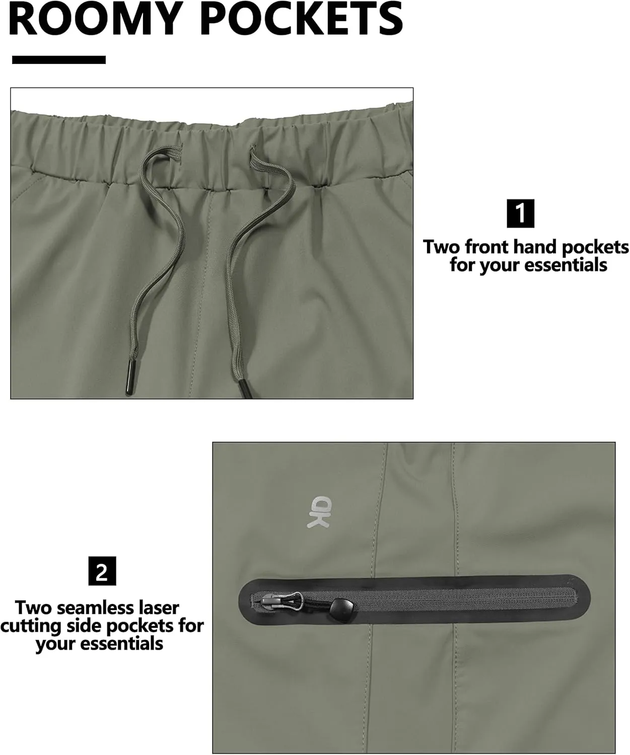 Little Donkey Andy Women's Ultra Stretch Quick Dry Lightweight Bermuda Shorts Drawstring Zipper Pocket Hiking Travel Workout