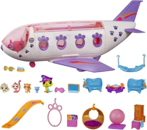 Littlest Pet Shop Pet Jet Playset Toy, Includes 4 Pets, Adult Assembly Required (No Tools Needed), Ages 4 and Up