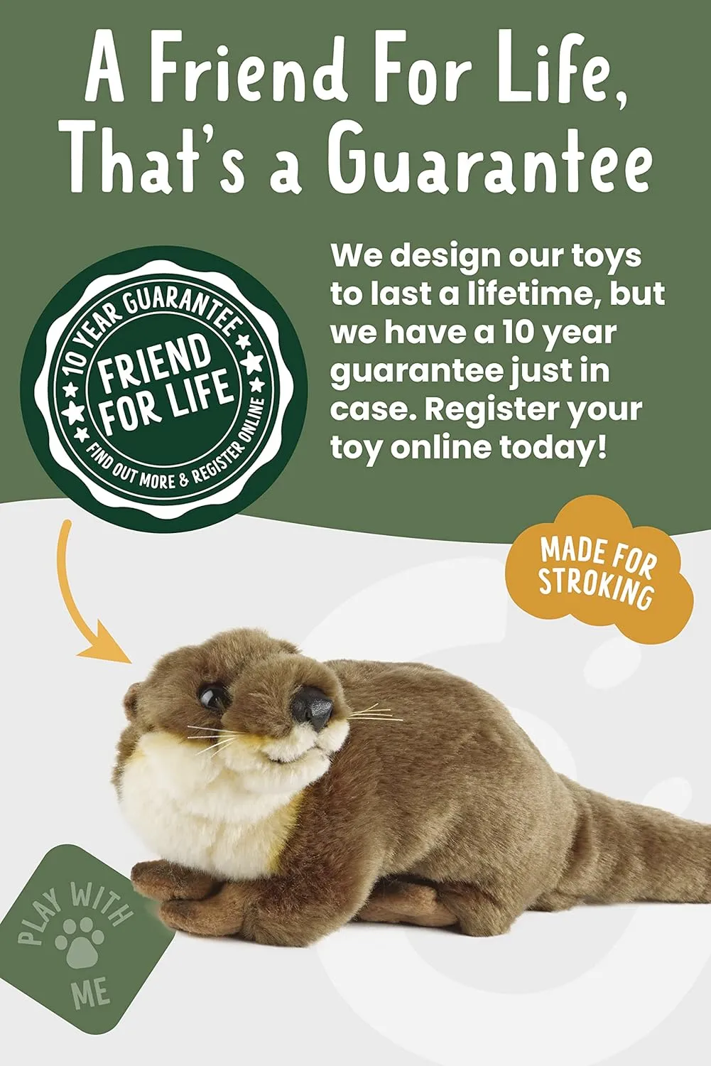 Living Nature Otter Stuffed Animal | Fluffy Animal | Soft Toy Gift for Kids | 8 inches