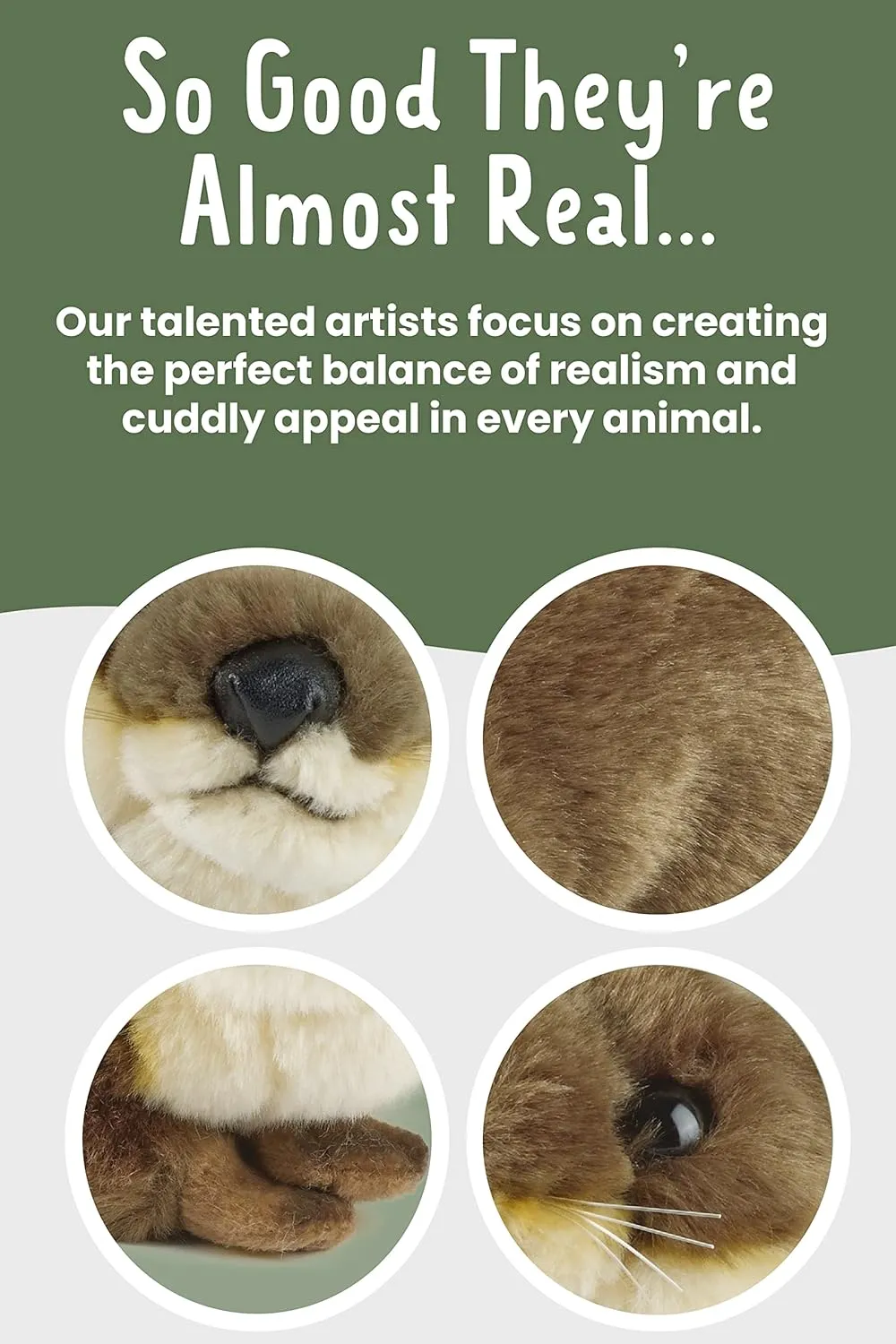 Living Nature Otter Stuffed Animal | Fluffy Animal | Soft Toy Gift for Kids | 8 inches