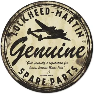 Losea Genuine Lockheed Martin Spare Parts Round Retro Metal Signs for Wall Art Decoration 12 x 12 Inches