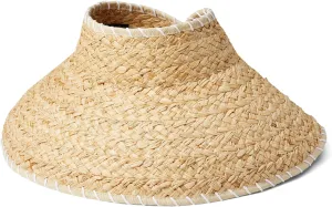 L*Space Del Mar Roll Up Hat for Women, Summer, Sun Protection & Vacation, Velcro Closure, White Whipstitch Around Crown & Brim, One-Size
