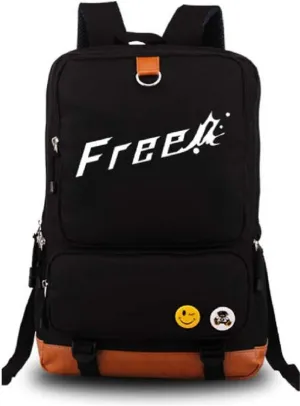 Luminous Casual Iwatobi Swim Club Backpack Daypack Laptop Student Bag School Bag Rucksack Book Bag (black)