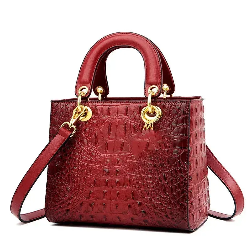 Luxury Brand Designer Leather Shoulder Bag for Women Hand Bags Crocodile Purses Ladies Messenger Handbag Totes