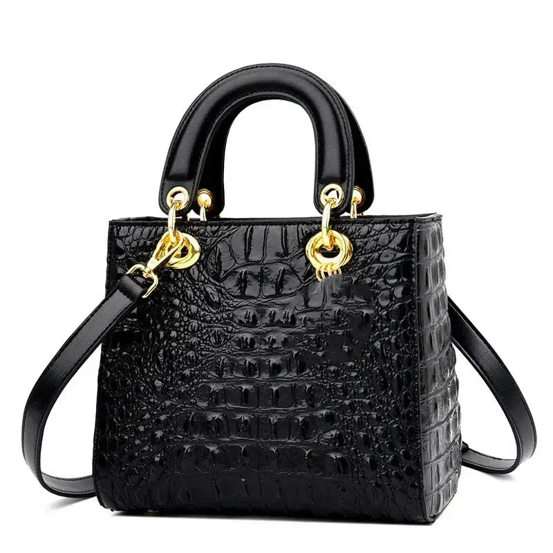 Luxury Brand Designer Leather Shoulder Bag for Women Hand Bags Crocodile Purses Ladies Messenger Handbag Totes