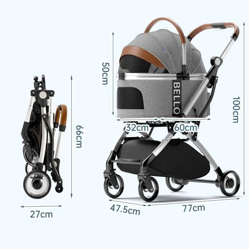 Luxury Detachable Cat Carrier 6 Color Rolling Stroller