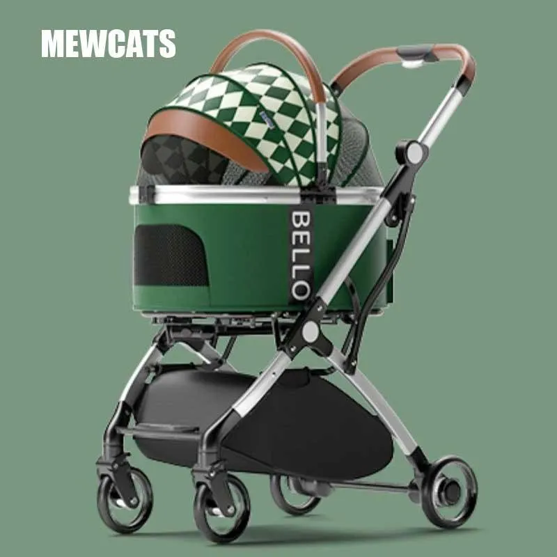 Luxury Detachable Cat Carrier 6 Color Rolling Stroller