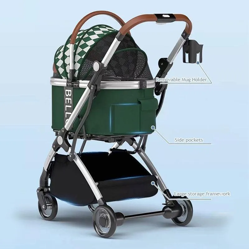 Luxury Detachable Cat Carrier 6 Color Rolling Stroller