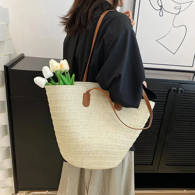 Luxury Straw Woven Basket Tote