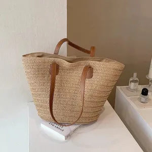 Luxury Straw Woven Basket Tote