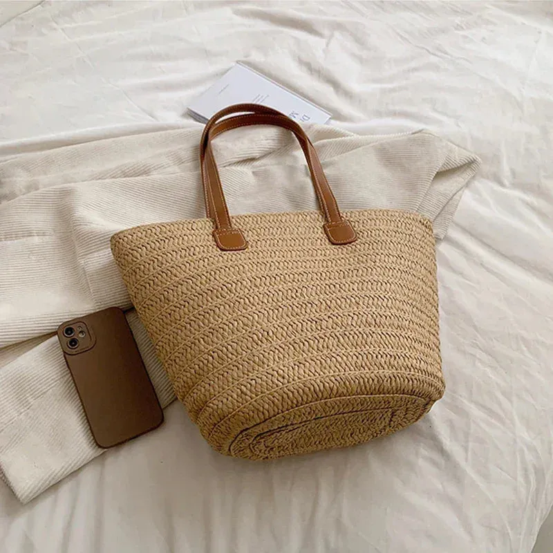 Luxury Straw Woven Basket Tote