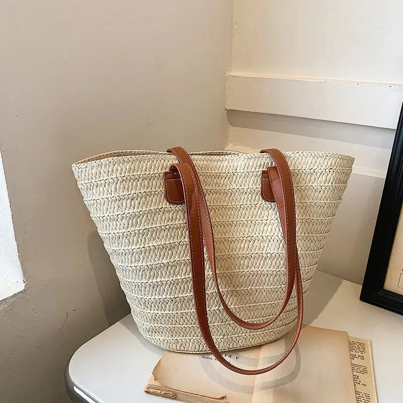 Luxury Straw Woven Basket Tote