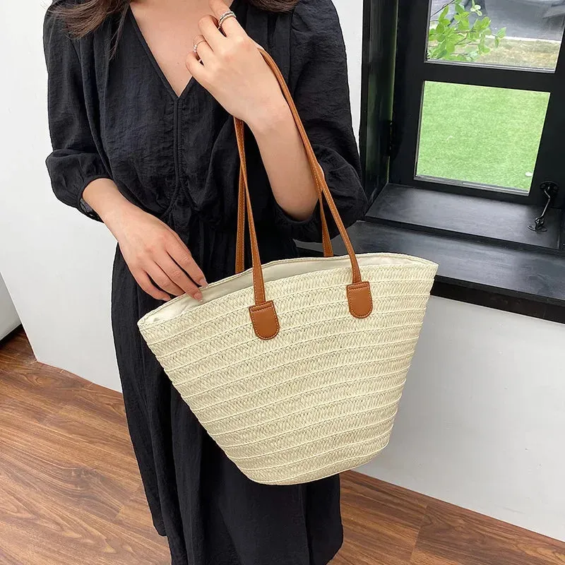 Luxury Straw Woven Basket Tote