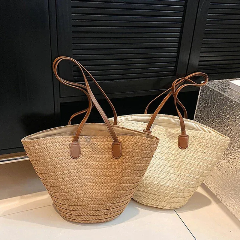 Luxury Straw Woven Basket Tote