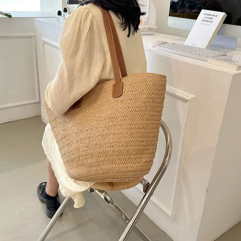 Luxury Straw Woven Basket Tote
