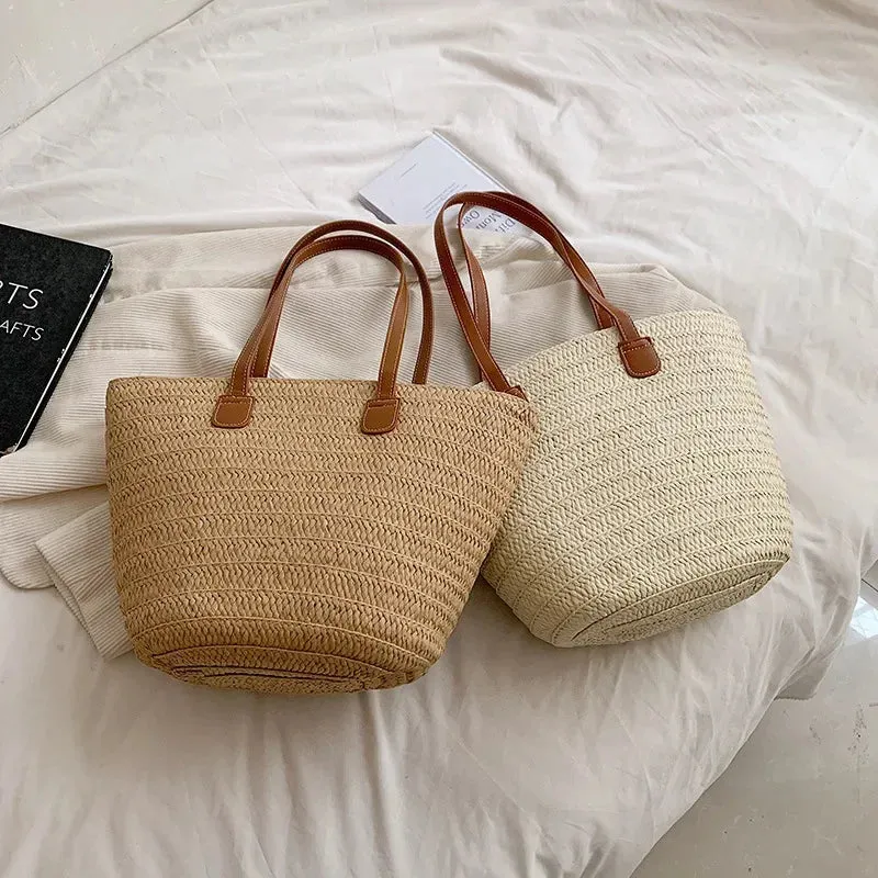 Luxury Straw Woven Basket Tote