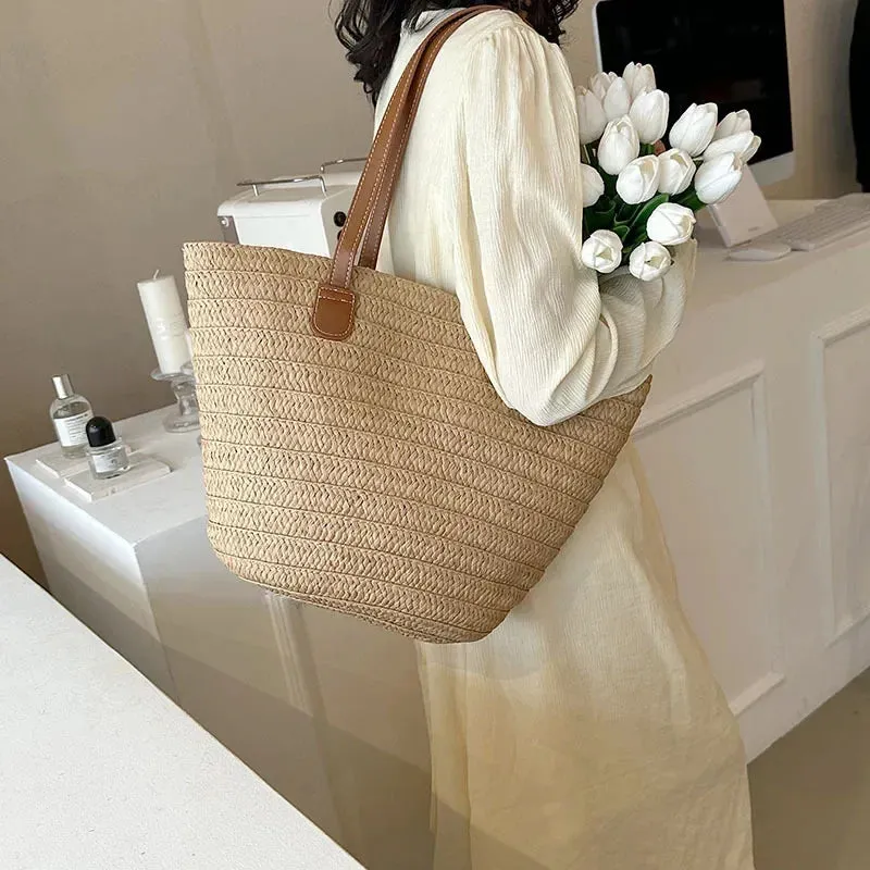 Luxury Straw Woven Basket Tote