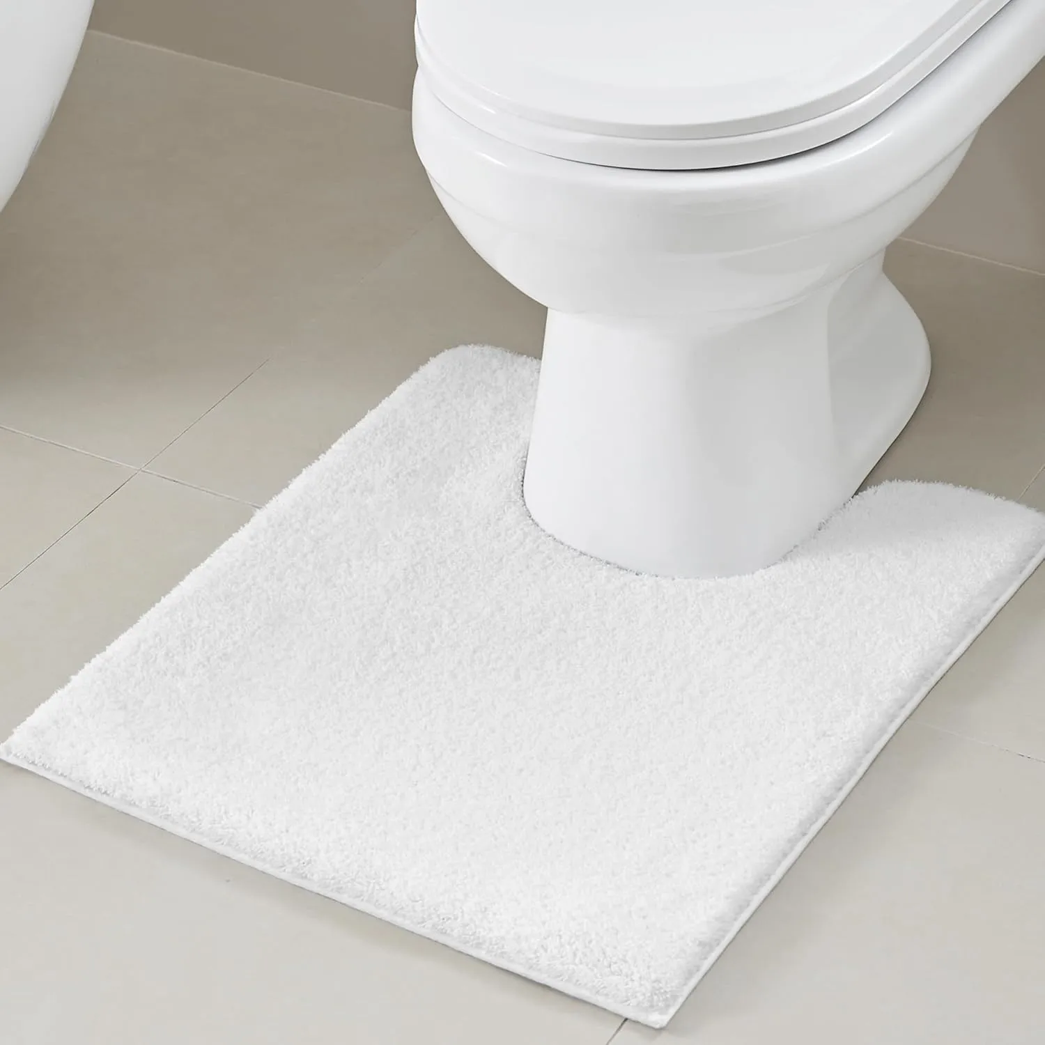 Madison Park Signature Marshmallow Bathroom Rug Non Slip, Luxrurious Plush Bath Mat, Absorbent, Quick Dry, Spa Design Bath Room Décor, 20x24, White