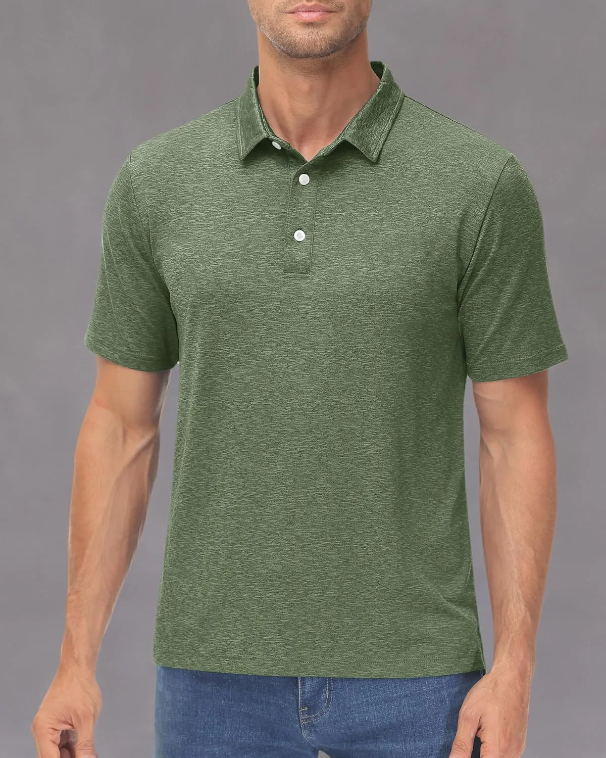 MAGCOMSEN Men's Short-Sleeve Polo,Golf Shirts for Men 3-Button Moisture Wicking,Athletic Outdoor Collared T-Shirt