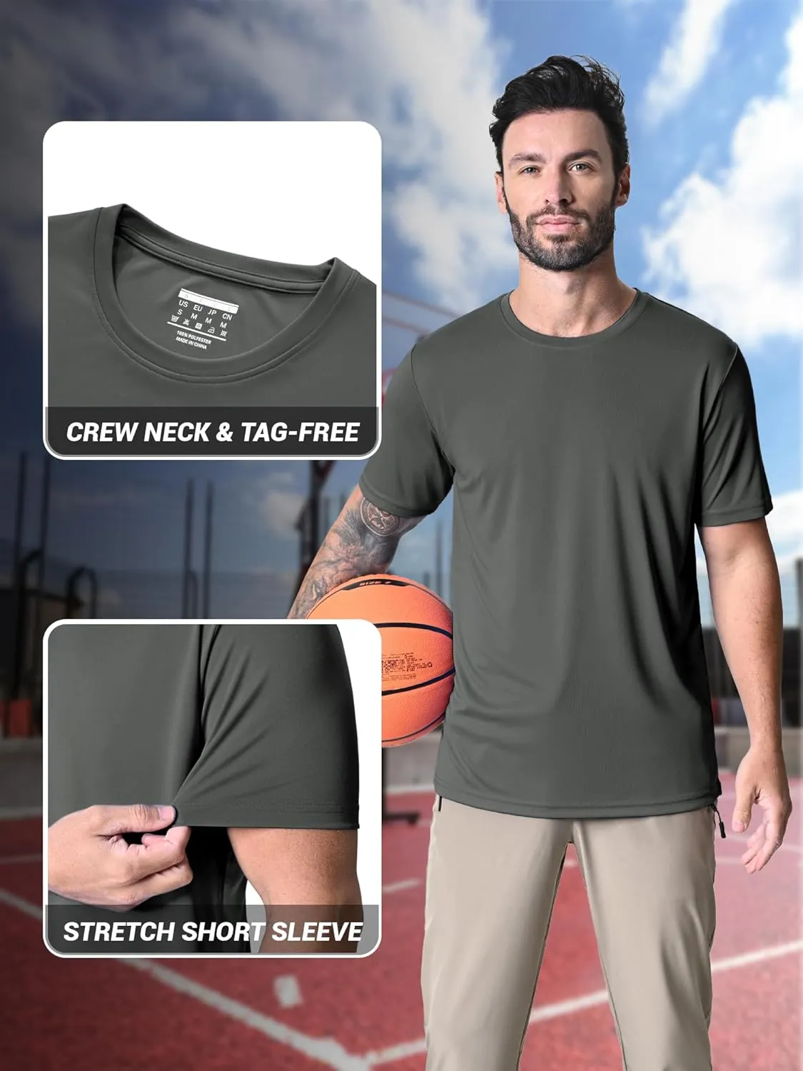 MAGCOMSEN Men's Short Sleeve UPF 50  T-Shirt Quick Dry Rash Guard Athletic Running Swim Top Tee Performance Water Shirts