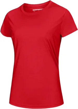 MAGCOMSEN Women's Short Sleeve T-Shirts UPF 50  Sun Protection Quick Dry Athletic Running Workout Rash Guard Tops