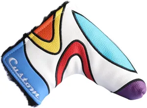 Majek Golf Retro Putter Blade Style Headcover. Limited Edition Vintage Leather Style, Psychedelic Colorful Groovy Custom Design