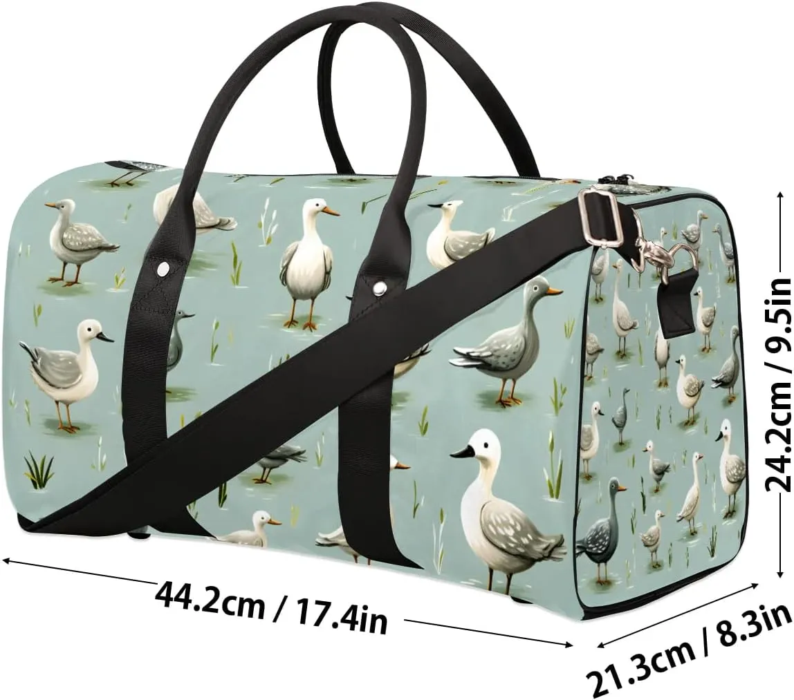 Mallard Ducks Pattern Travel Duffel Bag for Women Men Waterproof Foldable Overnight Weekender Bag Large Capacity Sports Gym Bag