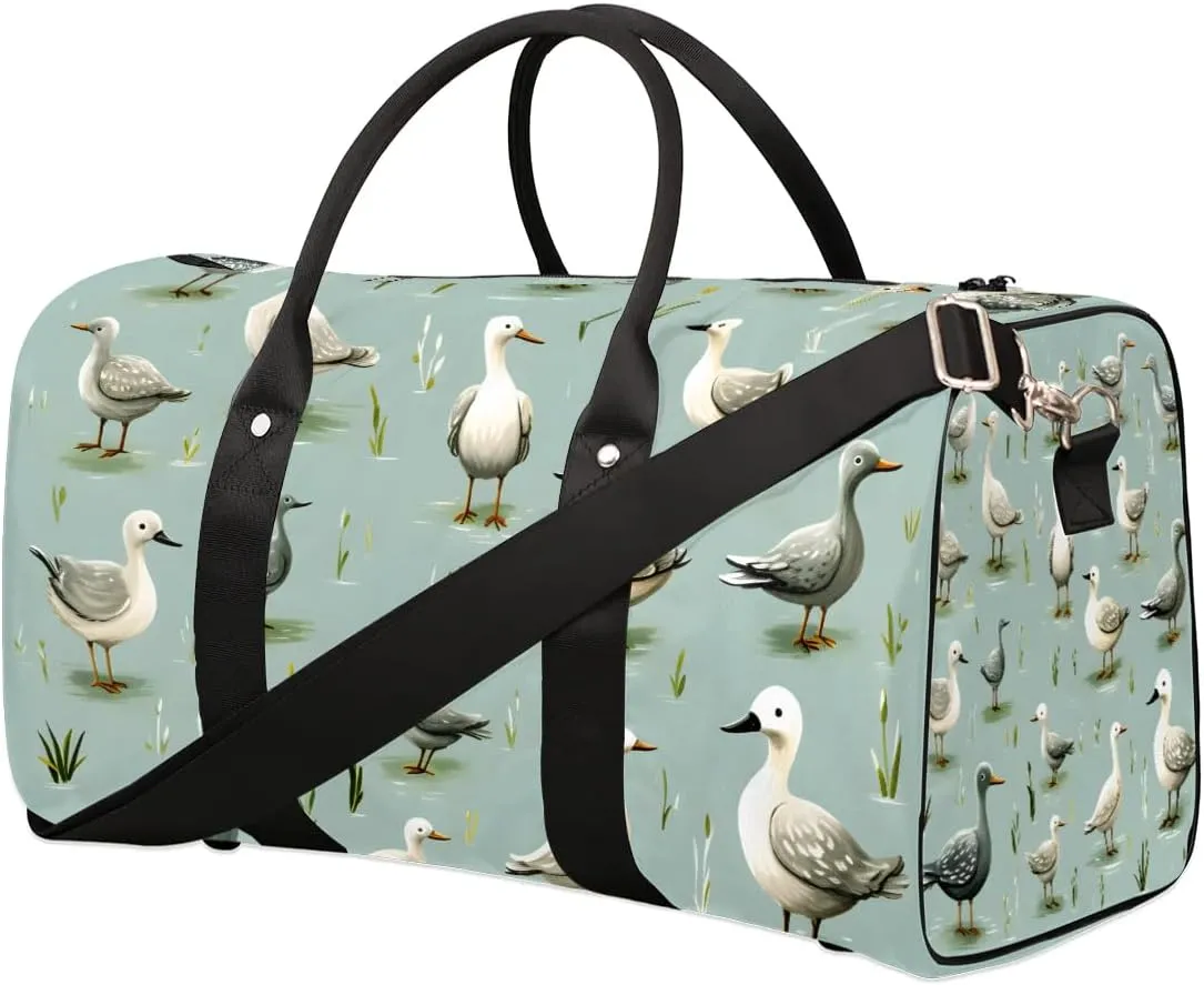 Mallard Ducks Pattern Travel Duffel Bag for Women Men Waterproof Foldable Overnight Weekender Bag Large Capacity Sports Gym Bag
