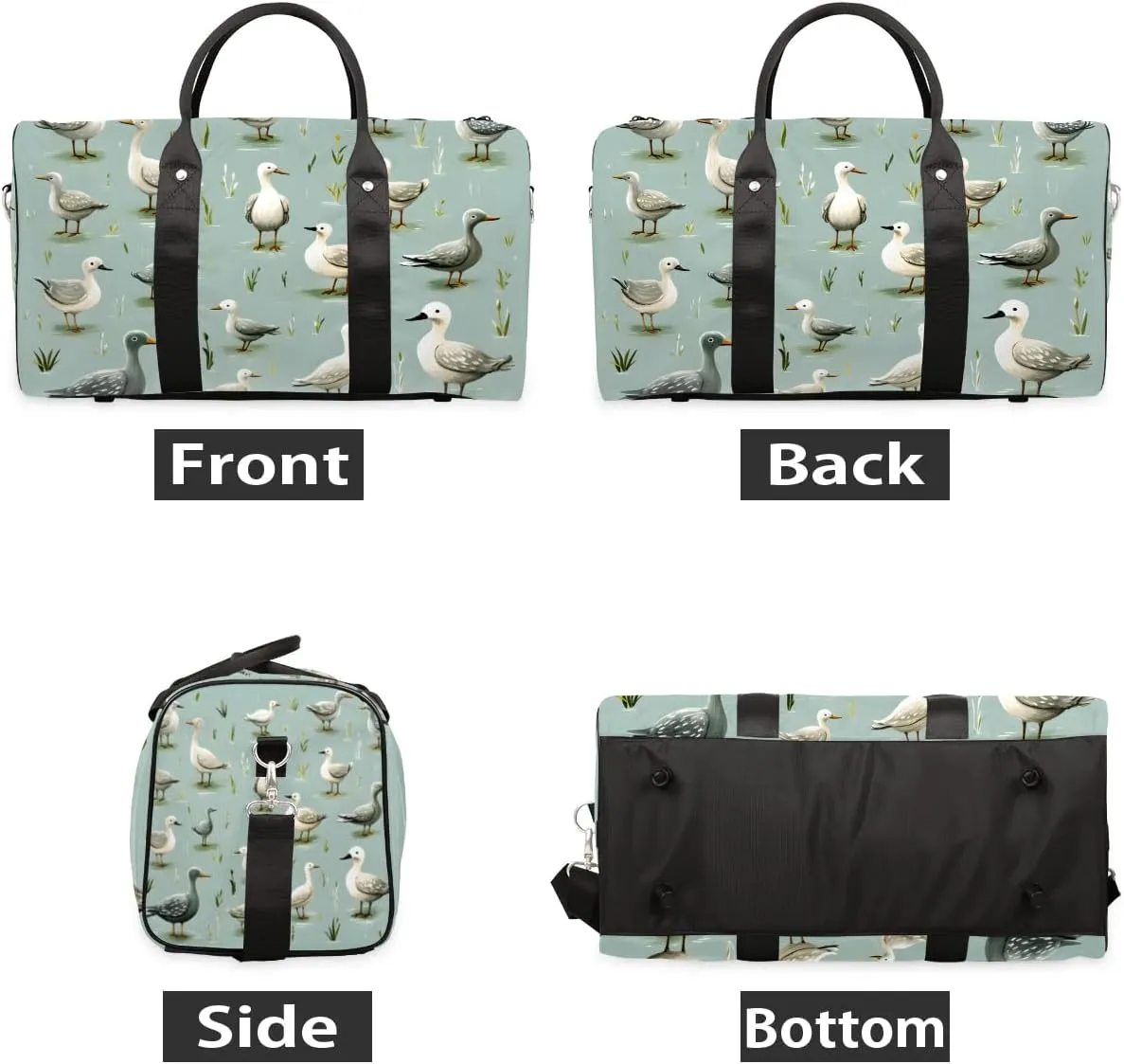 Mallard Ducks Pattern Travel Duffel Bag for Women Men Waterproof Foldable Overnight Weekender Bag Large Capacity Sports Gym Bag