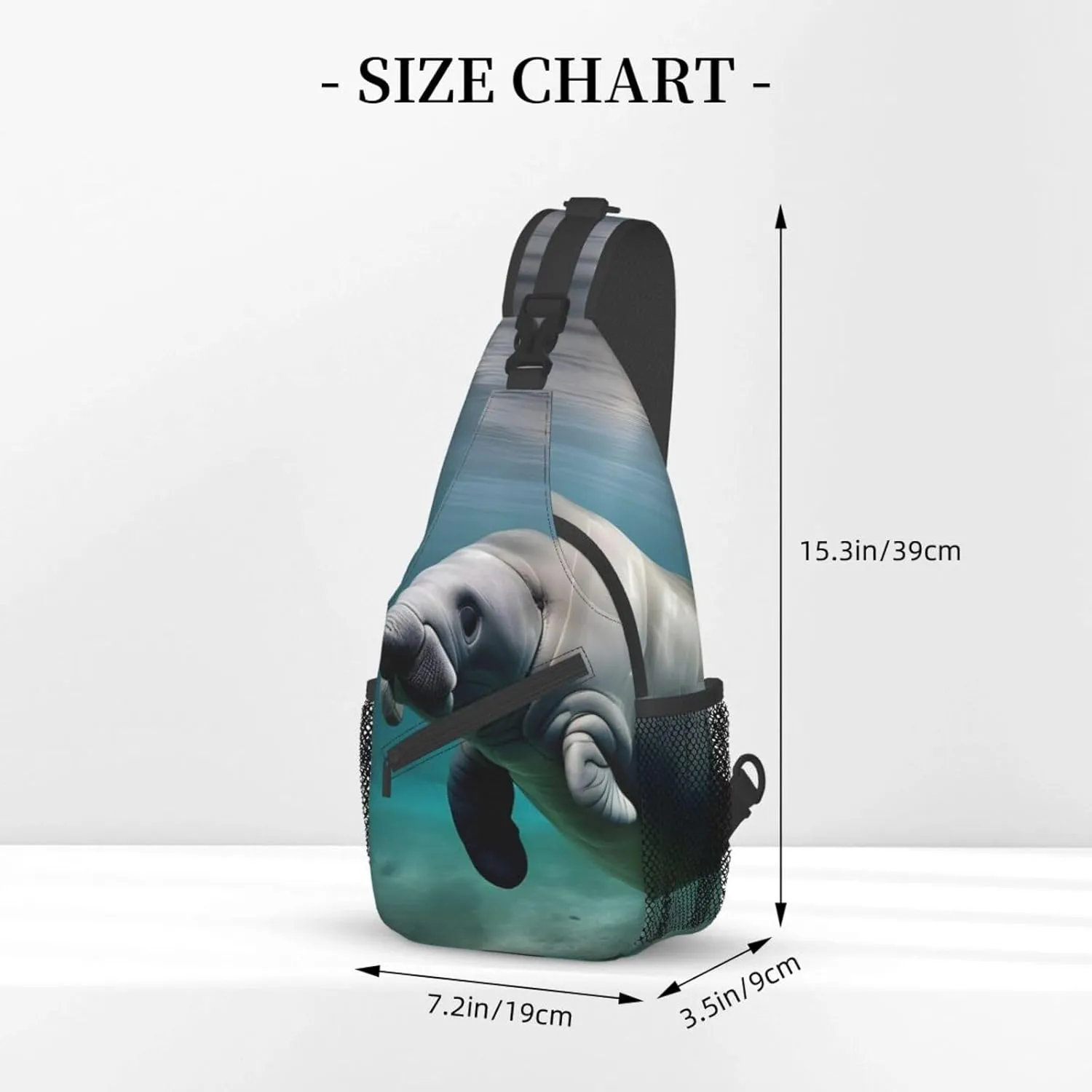 Manatee Animal High Storage Capacity Chest Bag Diagonally Sling Backpack Crossbody Shoulder Bag For Men Women