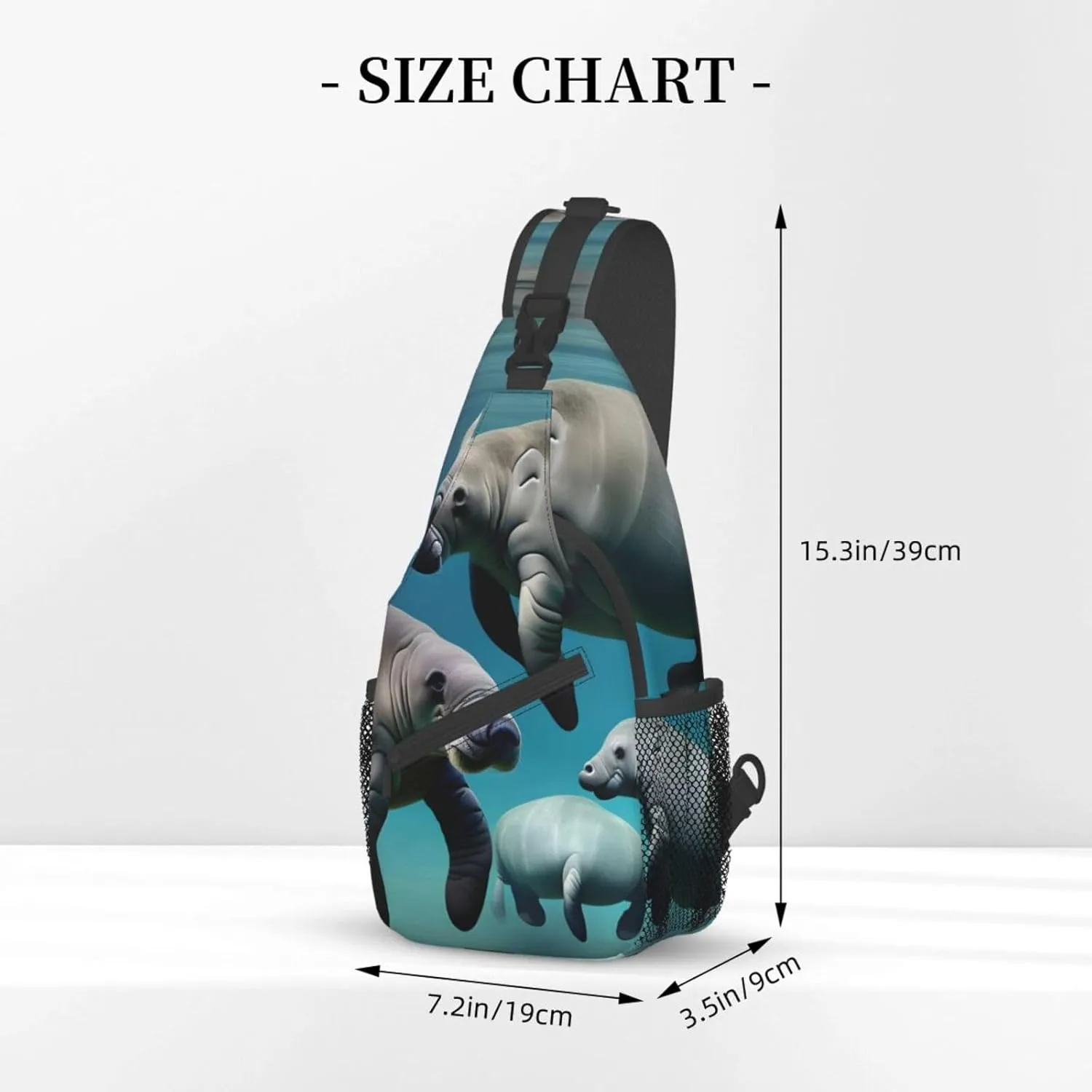 Manatee Animals High Storage Capacity Chest Bag Diagonally Sling Backpack Crossbody Shoulder Bag For Men Women