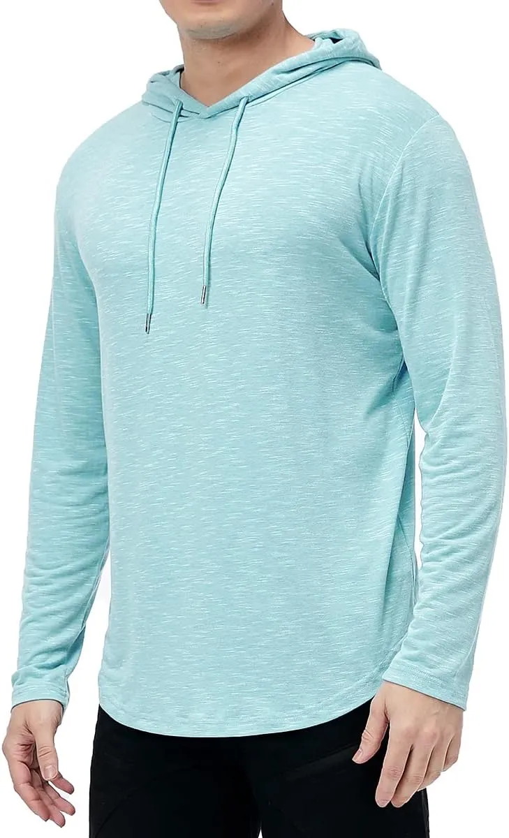 MANSDOUR Men's Athletic Hooded Shirts Long Sleeve Workout Sport Hoodie Casual Running T Shirt Quick Dry Pullover Top