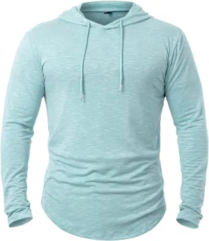 MANSDOUR Men's Athletic Hooded Shirts Long Sleeve Workout Sport Hoodie Casual Running T Shirt Quick Dry Pullover Top