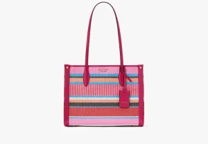 Market Striped Woven Straw Medium Tote