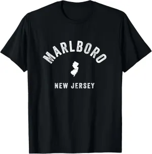 Marlboro New Jersey NJ Vintage 70s Athletic Sports Design T-Shirt