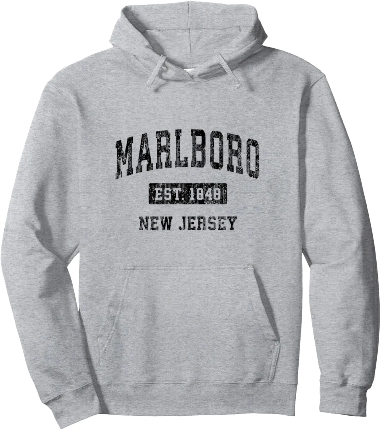 Marlboro New Jersey NJ Vintage Sports Design Black Design Pullover Hoodie