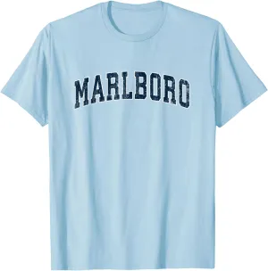 Marlboro New Jersey NJ Vintage Sports Design Navy Design T-Shirt