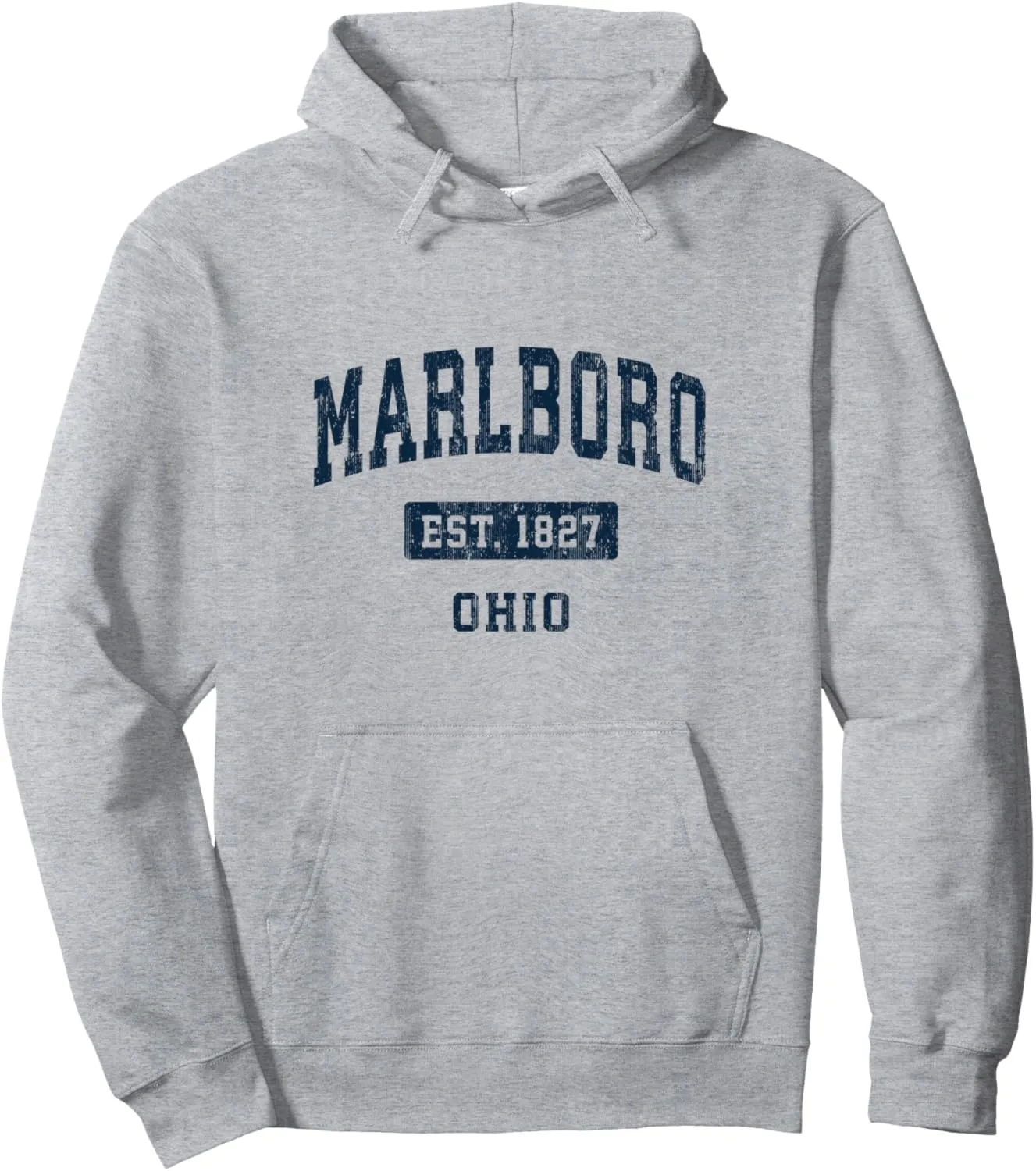 Marlboro Ohio OH Vintage Sports Established Navy Design Pullover Hoodie
