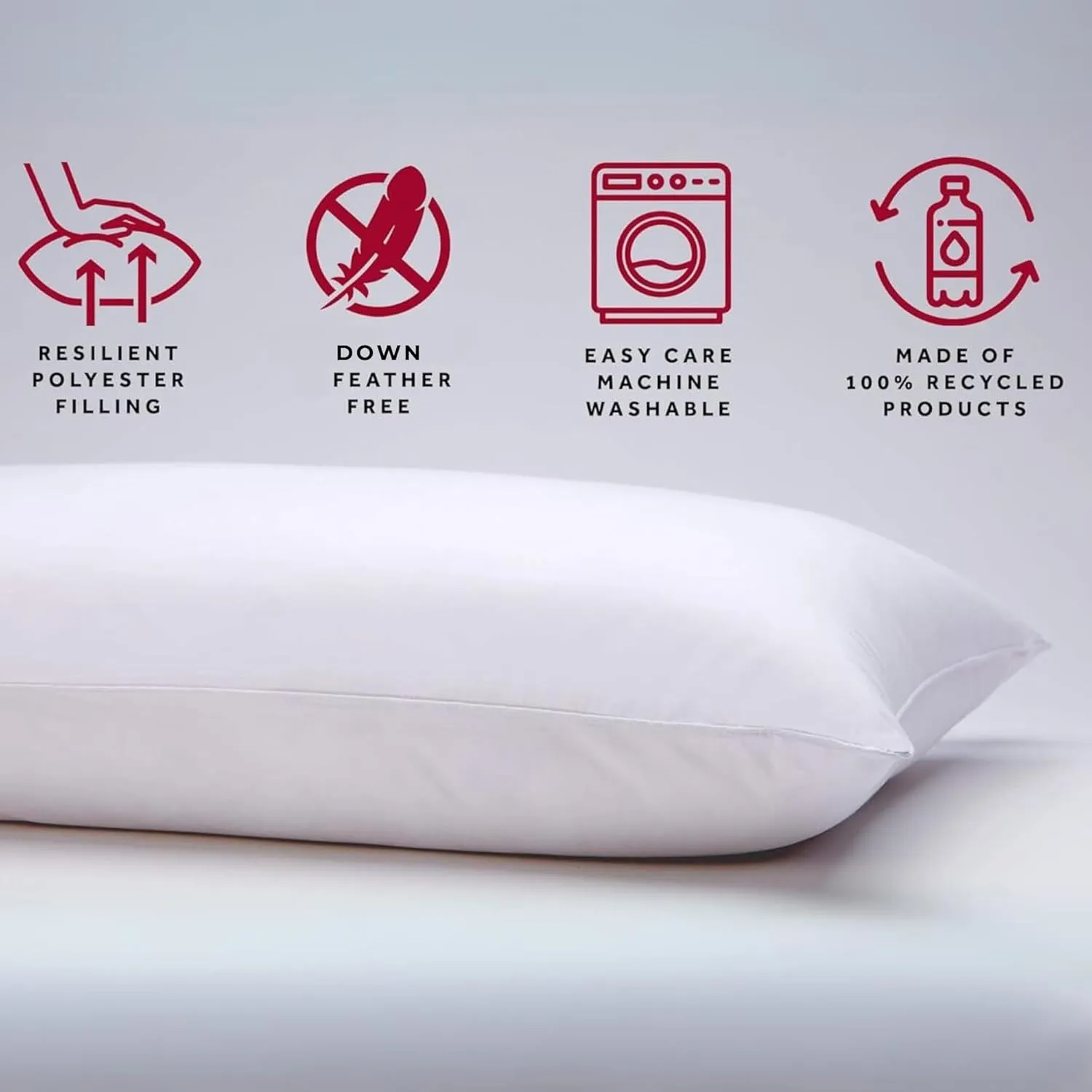 Marriott Down Alternative Eco Pillow - Pillow with 100% Recycled Fill - Set of 2 - Queen (20" x 30")