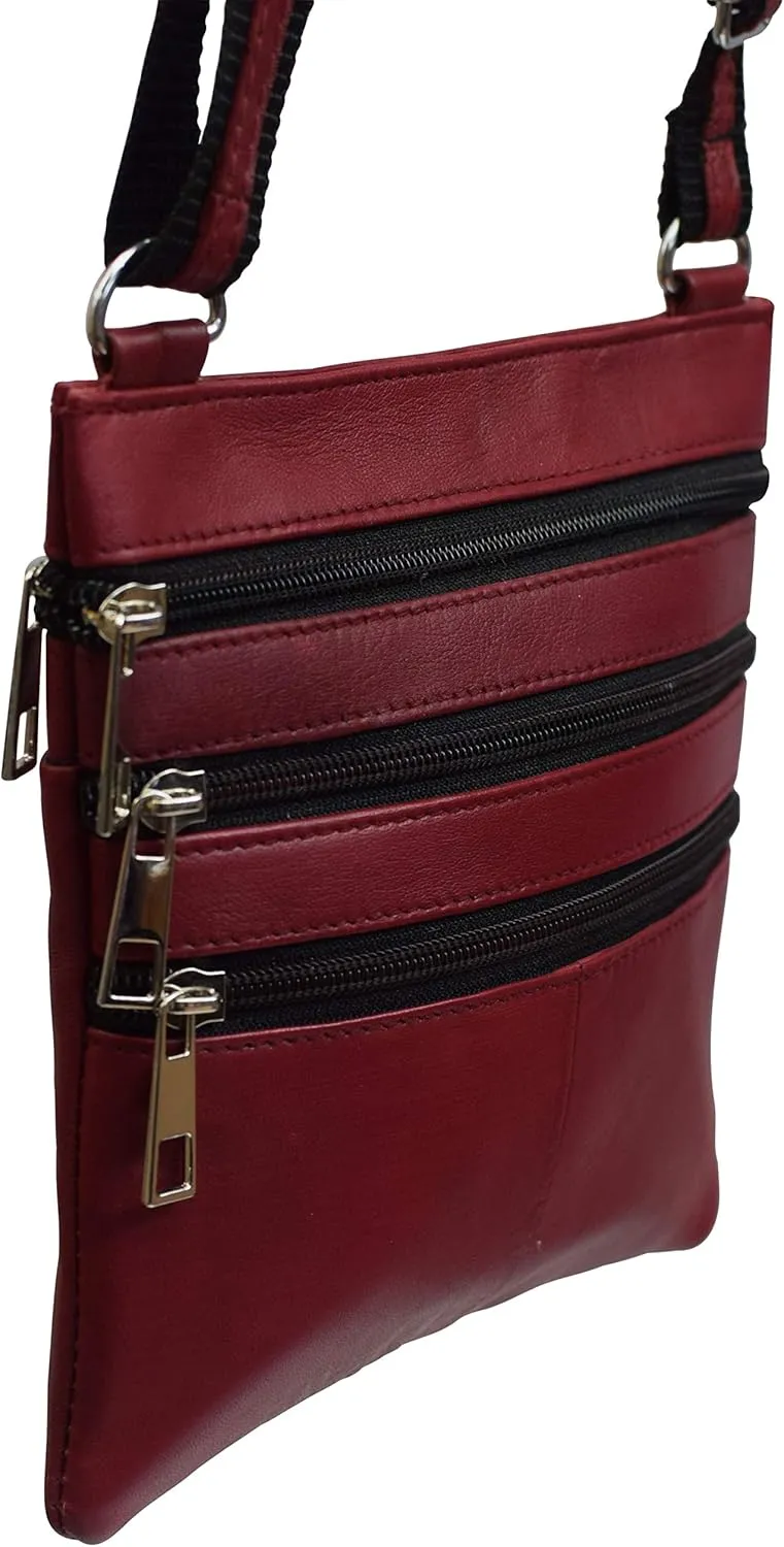 MARSHAL Ladies Genuine Leather Multi-Pocket Shoulder Bag Purse for Womens Colors!!!