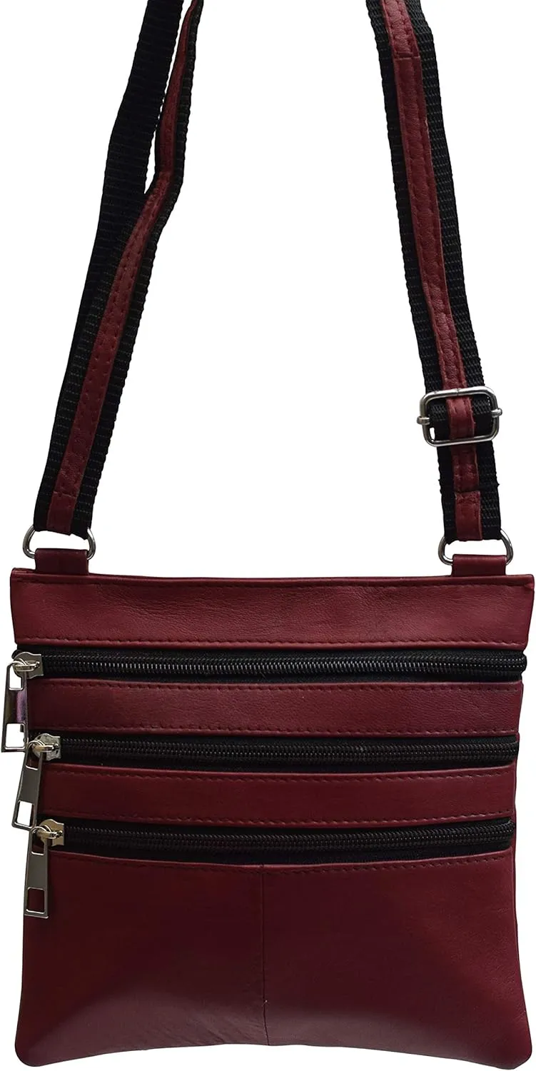 MARSHAL Ladies Genuine Leather Multi-Pocket Shoulder Bag Purse for Womens Colors!!!