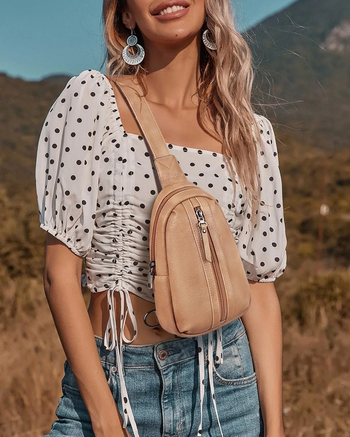 MASINTOR Small Sling Bag for Women Fashion Fanny Pack Crossbody Bags for Women Sling Backpack for Travel
