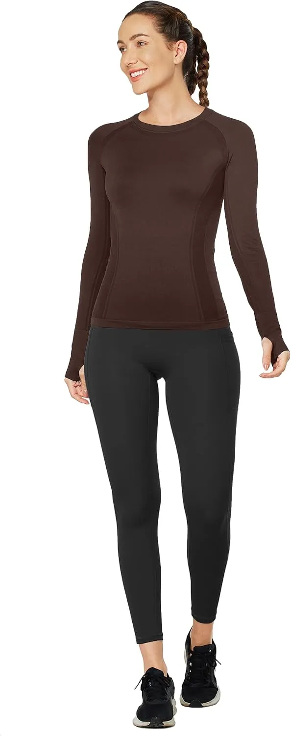 MathCat Workout Shirts for Women Long Sleeve, Workout Tops for Women, Quick Dry Gym Athletic Tops，Seamless Yoga Shirts
