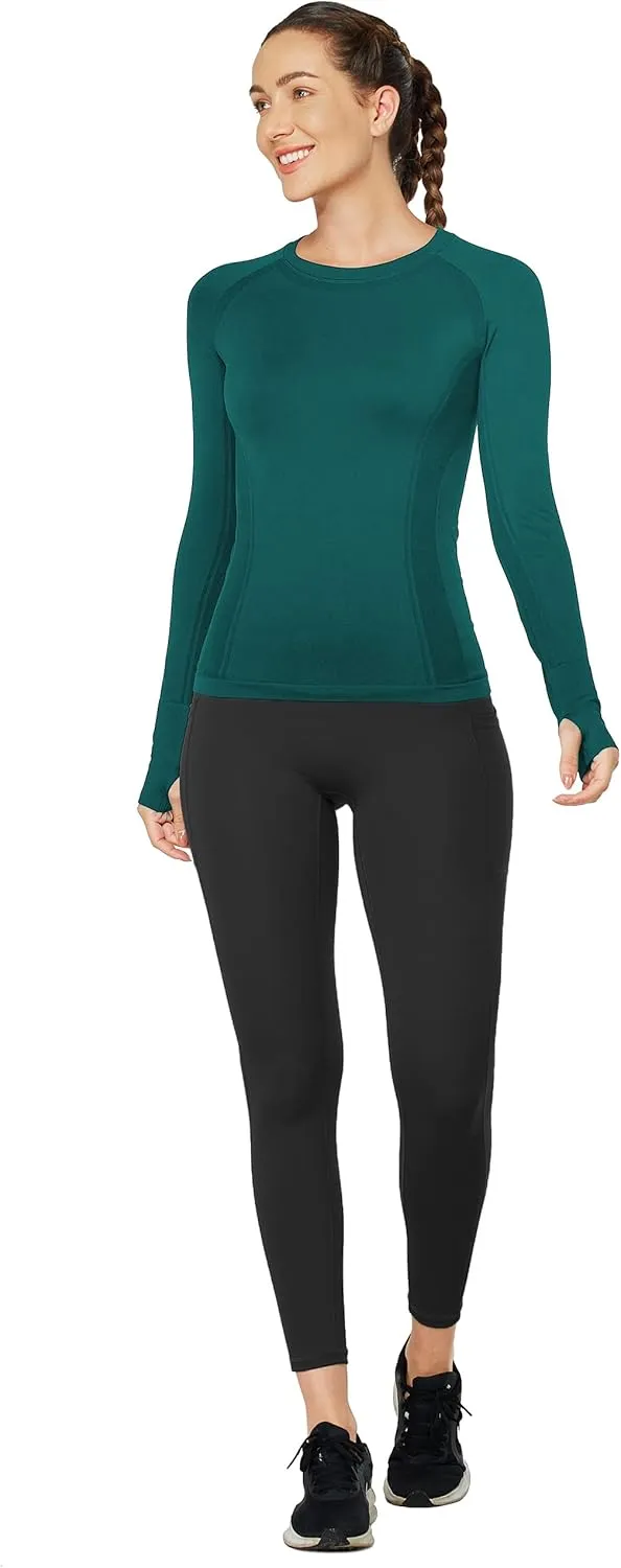 MathCat Workout Shirts for Women Long Sleeve, Workout Tops for Women, Quick Dry Gym Athletic Tops，Seamless Yoga Shirts