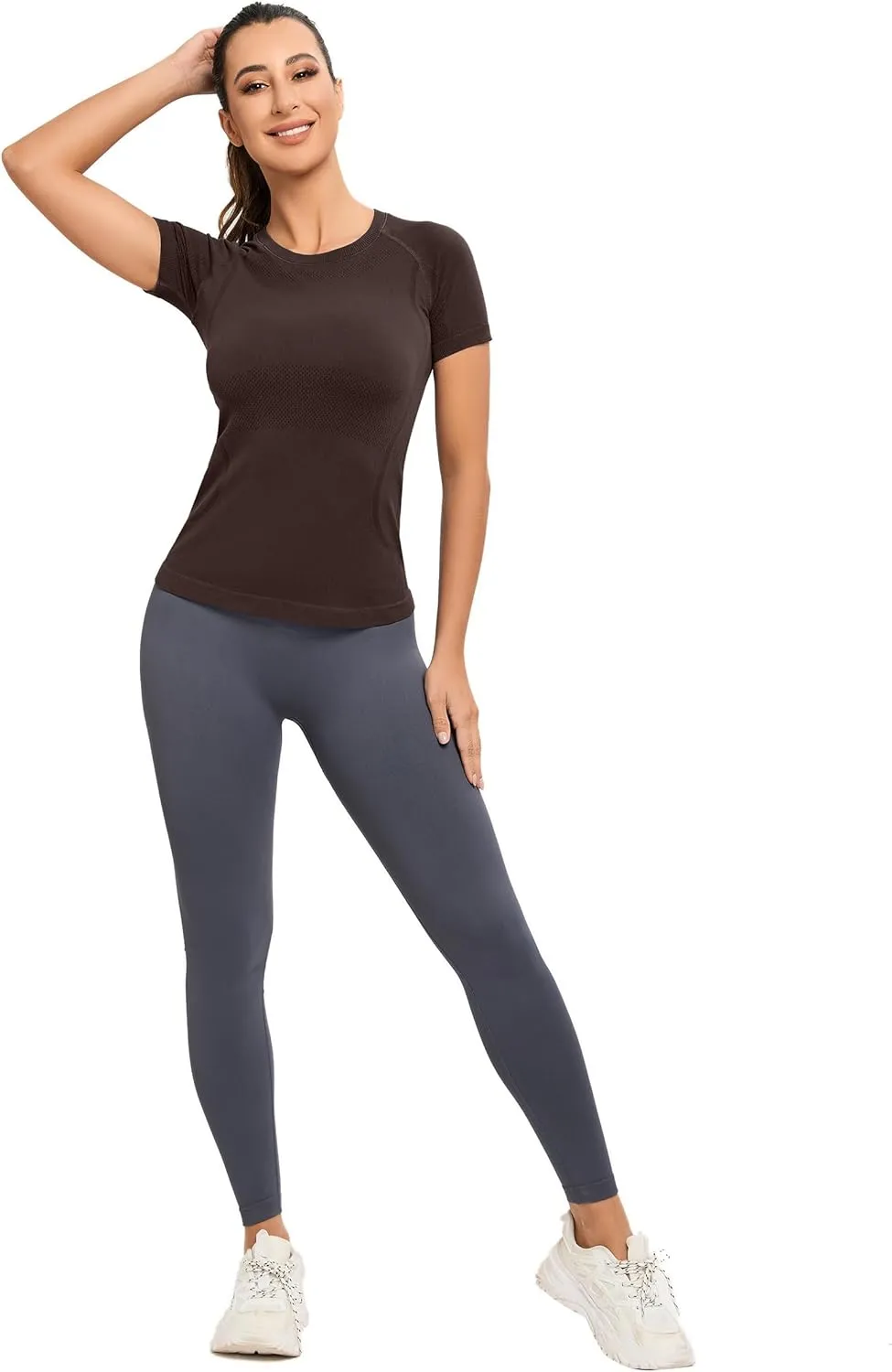 MathCat Workout Shirts for Women, Workout Tops for Women, Yoga Short Sleeve Shirts Soft Seamless Gym Shirts