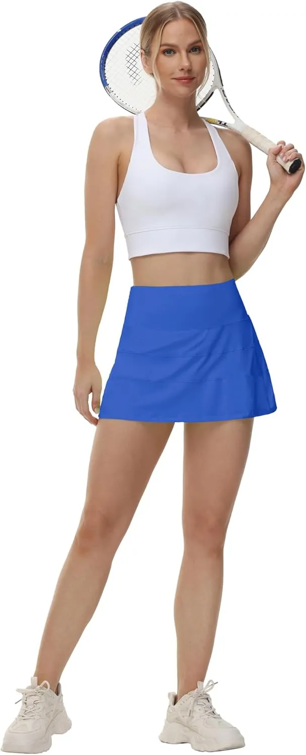 MCEDAR Pleated Tennis Skirt for Women with Pockets Women's High Waisted Athletic Golf Skorts Skirts Running Workout Shorts