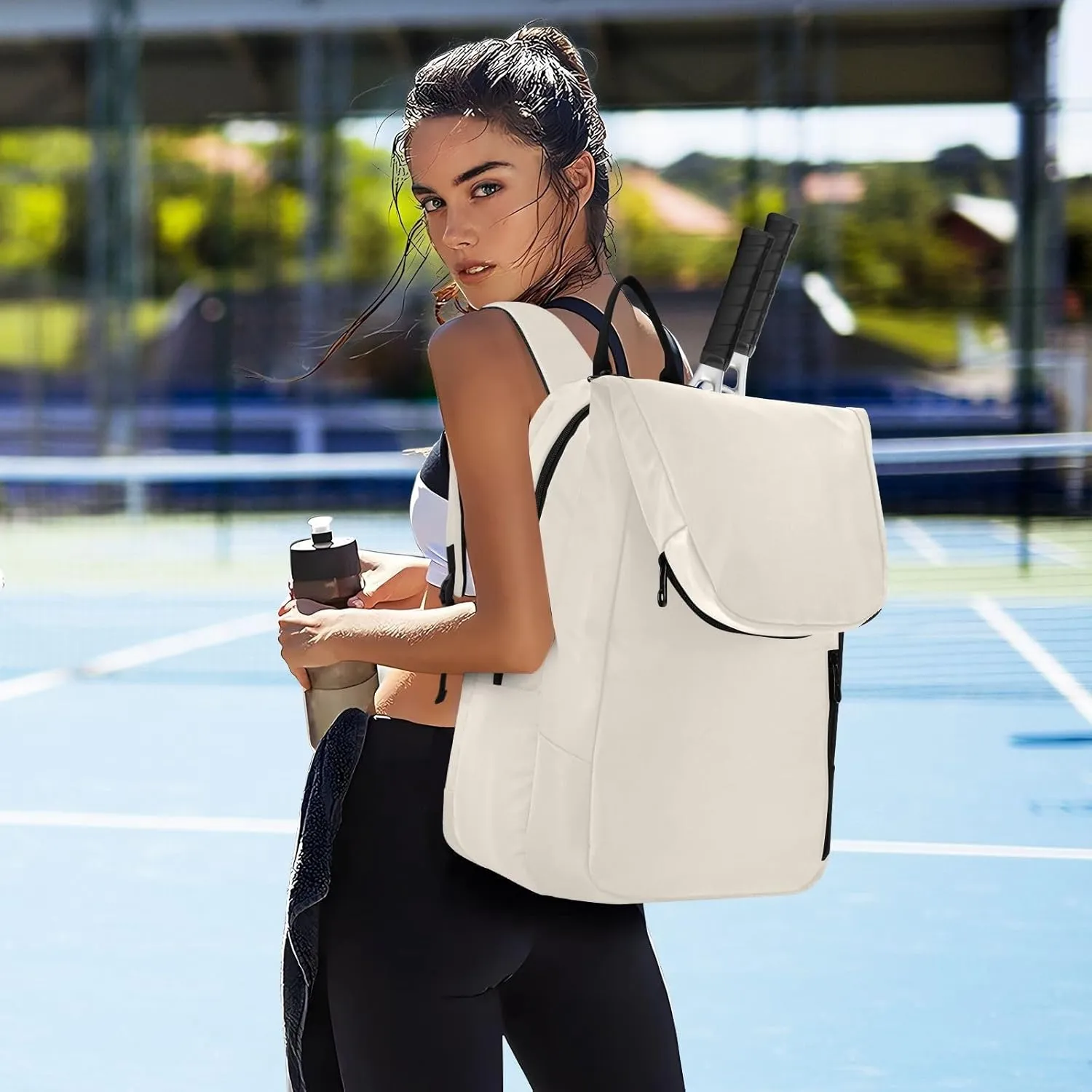 MCHIVER Tennis Bags for Men Women Tennis Backpack Hold 2 Rackets Pickleball Padel Bags 11.81 * 7.87 * 17.11in