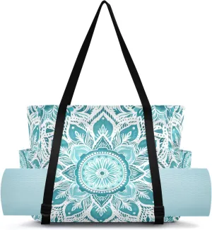 MCHIVER Yoga Bag for Women Men Large Yoga Mat Bag with Adjustable Strap Workout Bags Totes for Pilates Yoga Travel